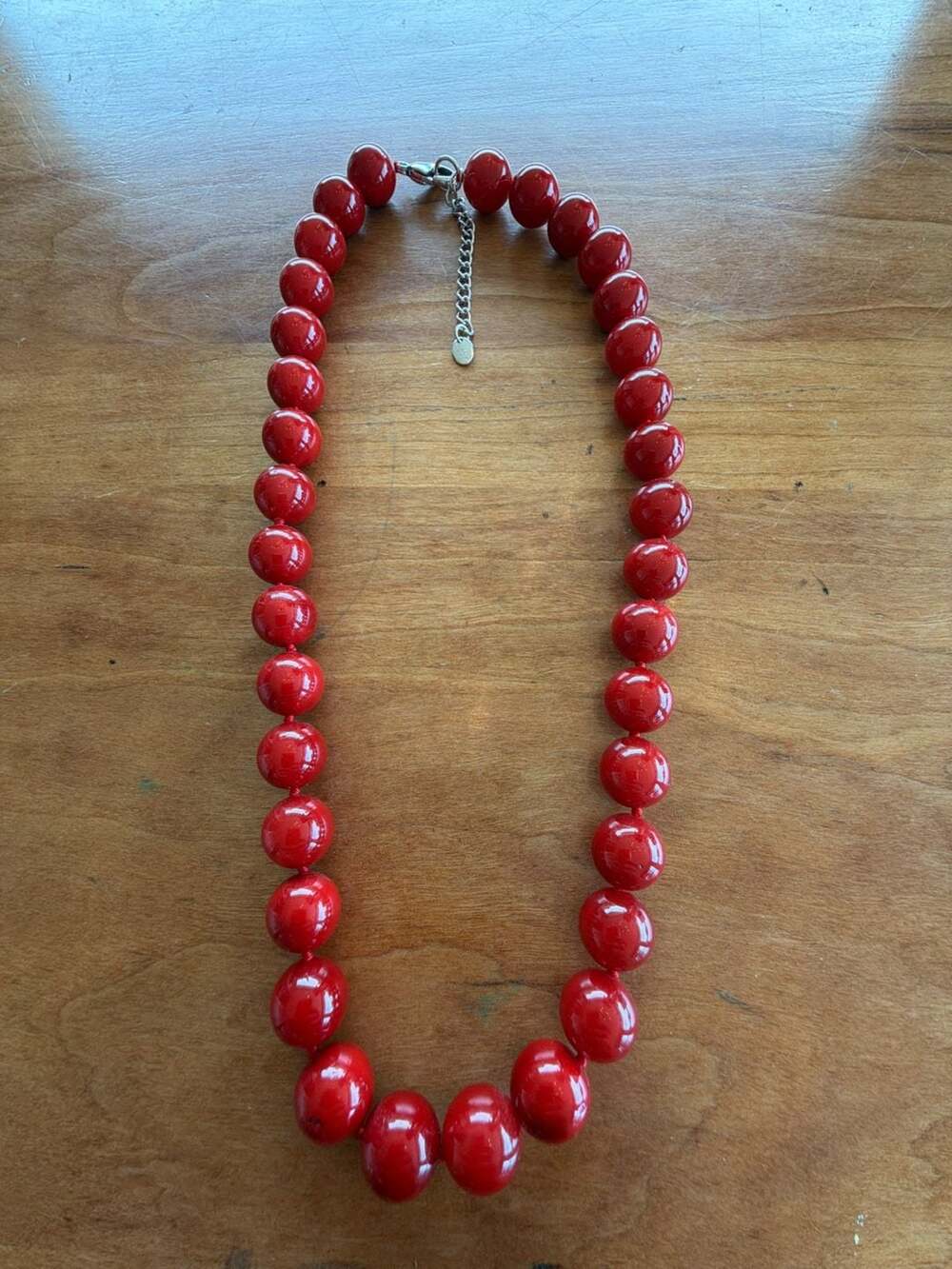 Lucas Lameth LUC 925 Sterling Silver Red Coral Beaded Statement Necklace